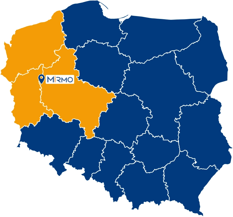 Mapka z położeniem firmy MIRMO