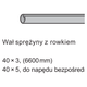Wał sprężyny 40 × 3 z rowkiem, długość maksymalna 6000 mm, sprzedaż na metry