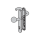 Okucie drzwiowe ES0 – klamka z gałką, pod wkładkę patentową, 8 mm, aluminium
