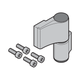 Zawias drzwiowy przykręcany, śruby z łbem cylindrycznym M8 × 25 mm (4×), aluminium, kolor srebrny, drzwi lewe