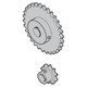 Koło łańcuchowe 1”, z = 10, Ø 40 mm, do wału napędowego K20–K40/4